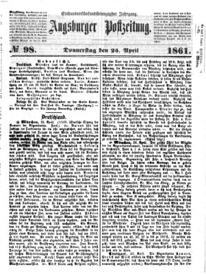 Augsburger Postzeitung Donnerstag 25. April 1861