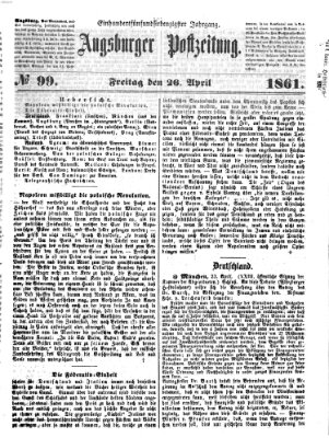 Augsburger Postzeitung Freitag 26. April 1861