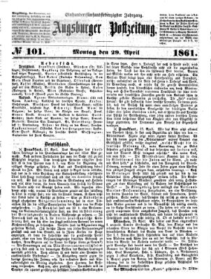 Augsburger Postzeitung Montag 29. April 1861