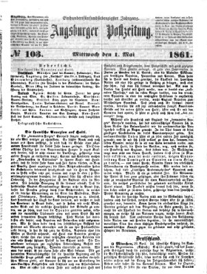 Augsburger Postzeitung Mittwoch 1. Mai 1861