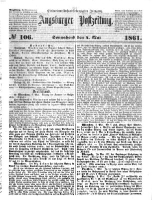 Augsburger Postzeitung Samstag 4. Mai 1861