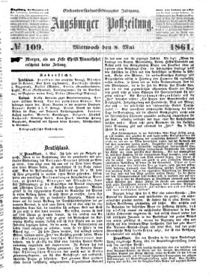 Augsburger Postzeitung Mittwoch 8. Mai 1861