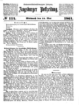 Augsburger Postzeitung Mittwoch 15. Mai 1861