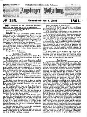 Augsburger Postzeitung Samstag 8. Juni 1861