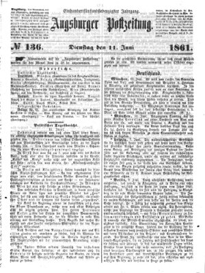 Augsburger Postzeitung Dienstag 11. Juni 1861