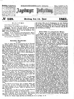 Augsburger Postzeitung Freitag 14. Juni 1861