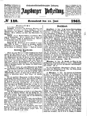 Augsburger Postzeitung Samstag 15. Juni 1861