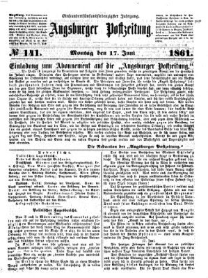 Augsburger Postzeitung Montag 17. Juni 1861