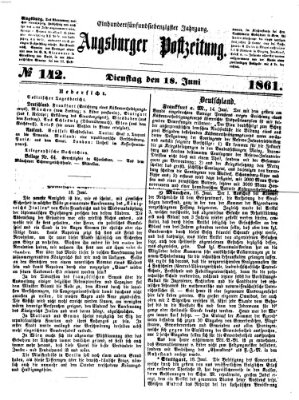 Augsburger Postzeitung Dienstag 18. Juni 1861