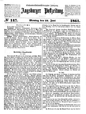 Augsburger Postzeitung Montag 24. Juni 1861