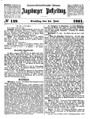 Augsburger Postzeitung Dienstag 25. Juni 1861