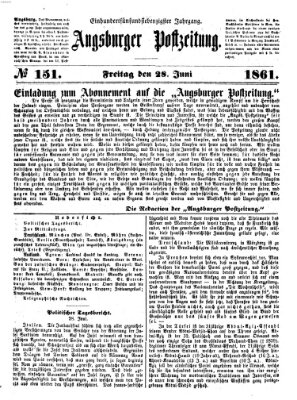 Augsburger Postzeitung Freitag 28. Juni 1861