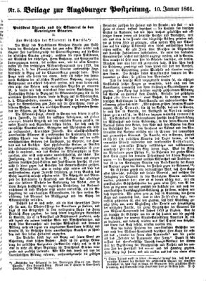 Augsburger Postzeitung Donnerstag 10. Januar 1861