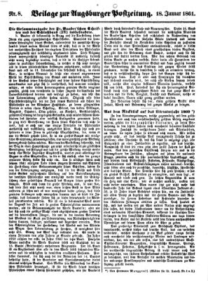 Augsburger Postzeitung Freitag 18. Januar 1861