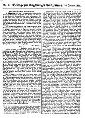 Augsburger Postzeitung Samstag 26. Januar 1861