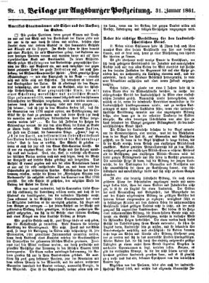 Augsburger Postzeitung Donnerstag 31. Januar 1861