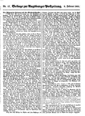 Augsburger Postzeitung Samstag 9. Februar 1861