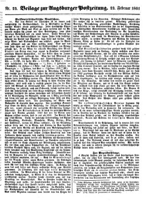 Augsburger Postzeitung Samstag 23. Februar 1861