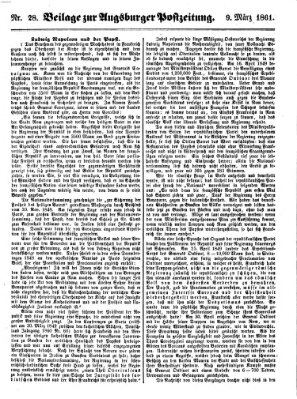 Augsburger Postzeitung Samstag 9. März 1861