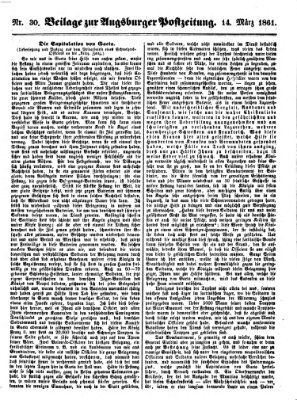 Augsburger Postzeitung Donnerstag 14. März 1861