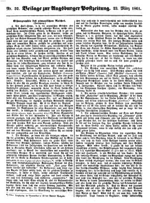 Augsburger Postzeitung Samstag 23. März 1861