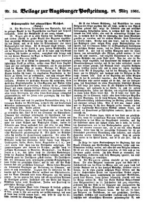 Augsburger Postzeitung Donnerstag 28. März 1861