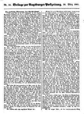 Augsburger Postzeitung Samstag 30. März 1861