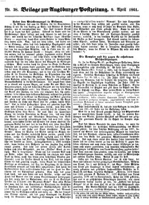 Augsburger Postzeitung Dienstag 9. April 1861