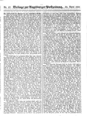 Augsburger Postzeitung Dienstag 30. April 1861