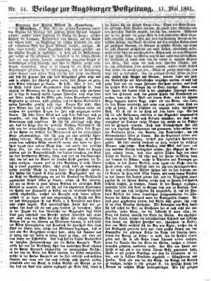 Augsburger Postzeitung Samstag 11. Mai 1861