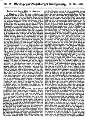 Augsburger Postzeitung Donnerstag 16. Mai 1861