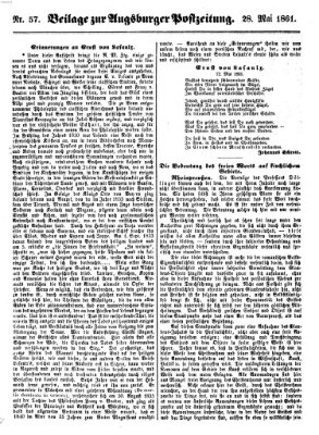 Augsburger Postzeitung Dienstag 28. Mai 1861