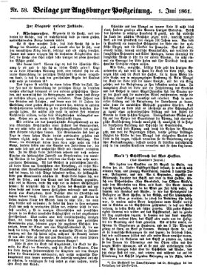 Augsburger Postzeitung Samstag 1. Juni 1861