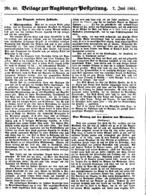 Augsburger Postzeitung Freitag 7. Juni 1861