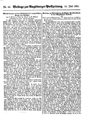 Augsburger Postzeitung Samstag 15. Juni 1861