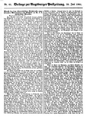 Augsburger Postzeitung Donnerstag 20. Juni 1861