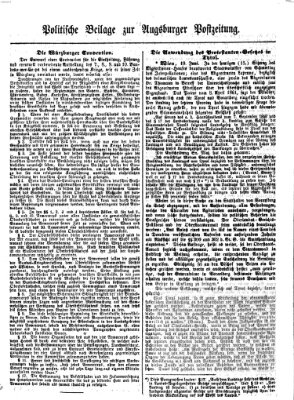 Augsburger Postzeitung Samstag 22. Juni 1861