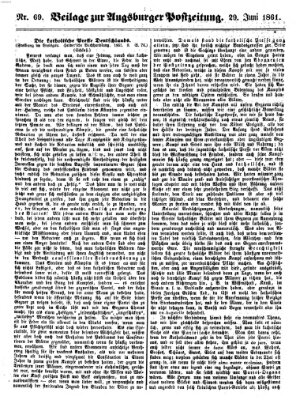 Augsburger Postzeitung Samstag 29. Juni 1861