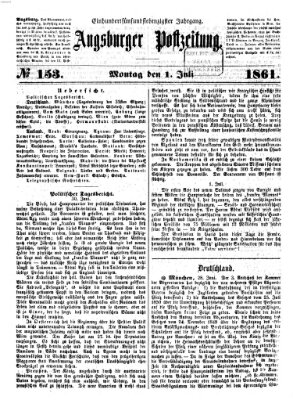 Augsburger Postzeitung Montag 1. Juli 1861