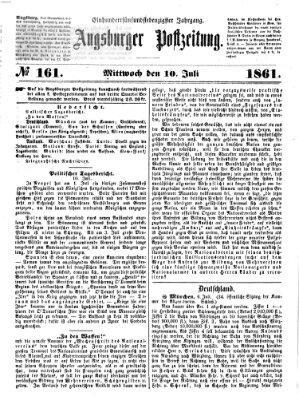 Augsburger Postzeitung Mittwoch 10. Juli 1861