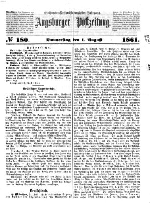 Augsburger Postzeitung Donnerstag 1. August 1861