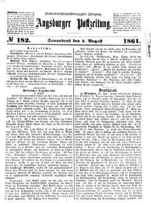 Augsburger Postzeitung Samstag 3. August 1861