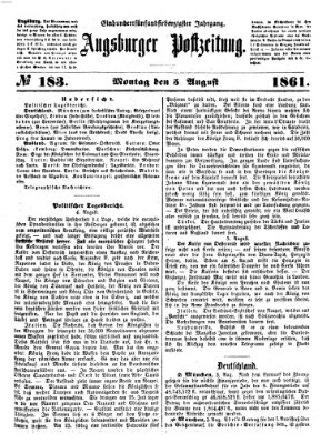 Augsburger Postzeitung Montag 5. August 1861