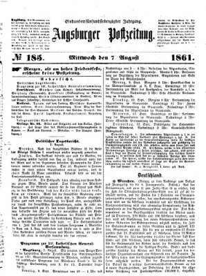 Augsburger Postzeitung Mittwoch 7. August 1861