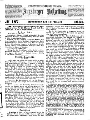 Augsburger Postzeitung Samstag 10. August 1861