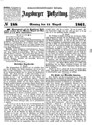 Augsburger Postzeitung Montag 12. August 1861