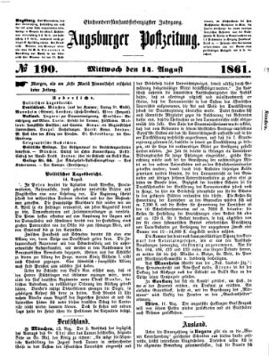 Augsburger Postzeitung Mittwoch 14. August 1861