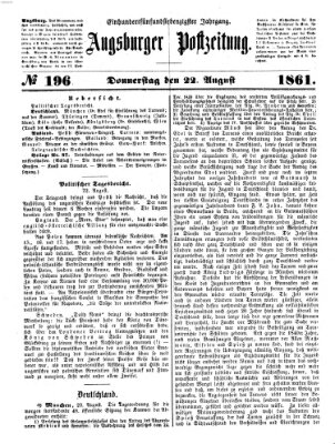 Augsburger Postzeitung Donnerstag 22. August 1861