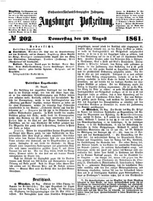 Augsburger Postzeitung Donnerstag 29. August 1861