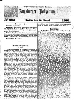 Augsburger Postzeitung Freitag 30. August 1861